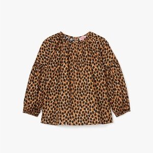 Kate Spade New York- Dotty Leopard Around Town Top Size M